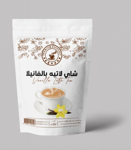 شاي لاتية بنكهة الفانيلا